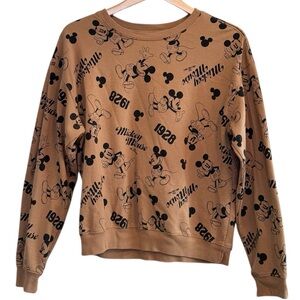 DISNEY Mickey Mouse 1928 Adult Pullover Sweatshirt Black Brown The One And Only